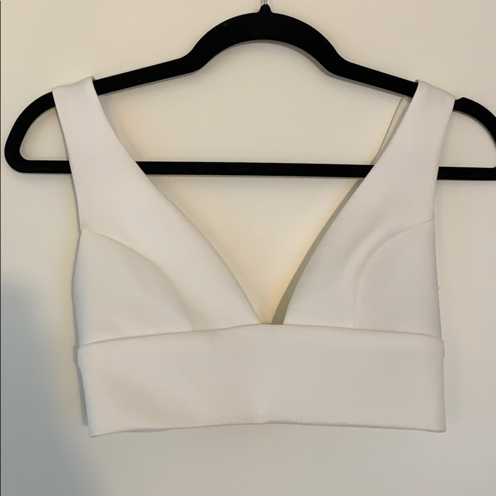 Topshop White cropped bra top